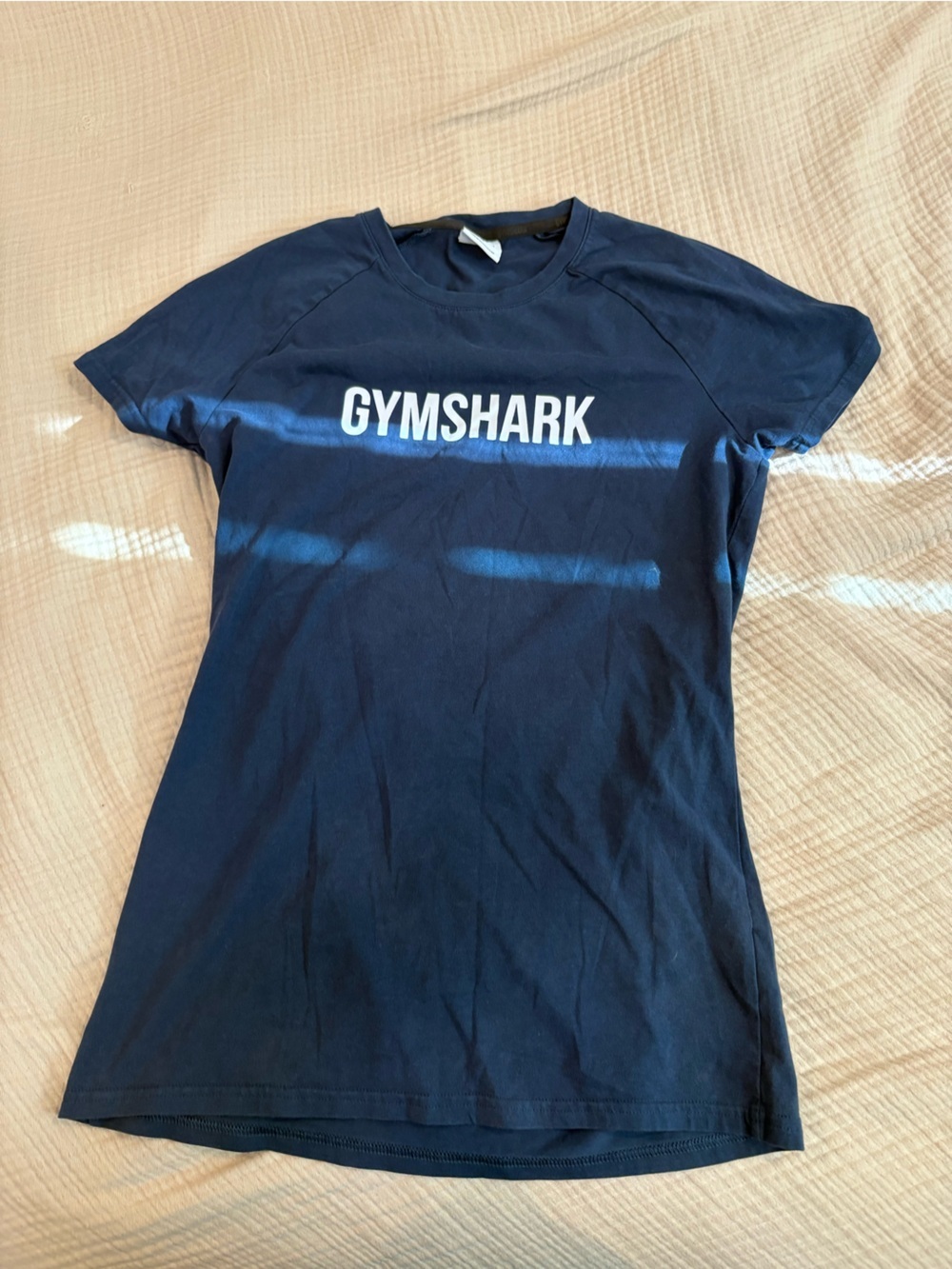 Gymshark Spellout 100% Cotton T-Shirt, Blue, Woman’s Medium. Women’s